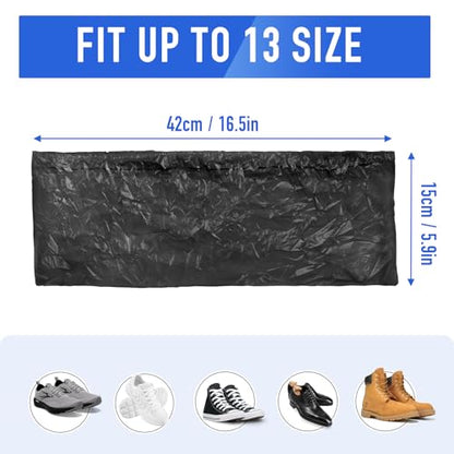 squish Shoe Covers Disposable Non-Slip, 100 Pack 6g Thick Booties Cover, Waterproof Slip Resistant Disposable Shoe Covers Durable Protector Covers for Indoors and Outdoors Fit Up to 13 Size (Black) - size: 100 Pack