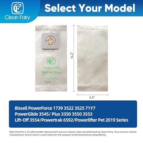 20PK Style 1&7 Vacuum Bags for Bissell PowerForce/Glide/Lifter 1739-6592