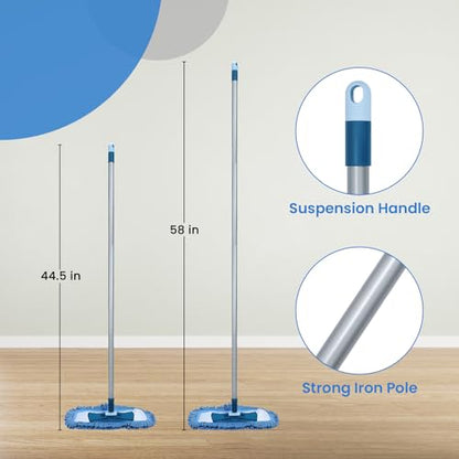 TrueYee Dust Mop for Hardwood Floors with 57" Long Handle Wet & Dry Mops for Catching Pet Hair and Dust Bunny Microfiber Dust Mops for Vinyl, Wood, Tile, Laminate Flooring (Pack of 2) - size: 57" Long Handle (Pack of 2)