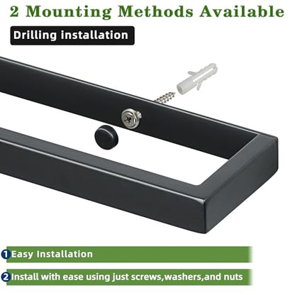 Alise 28 Inch Hand Towel Holder Black Towel Bar for Bathroom Wall Mounted - color: Black, size: 28-Inch