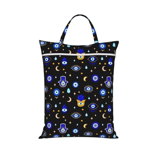 Evil Eye Black Travel Laundry Bag Washable Dirty Clothes Bag for Gym - color: Evil Eye Black