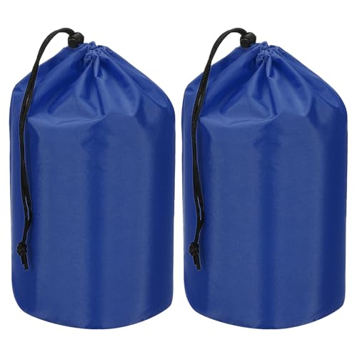 PATIKIL Stuff Sack, Waterproof Outdoor Storage Sack Portable Drawstring Dust Flap Bag Lightweight Sleeping Bag for Camping Hiking Travel - color: Navy Blue
