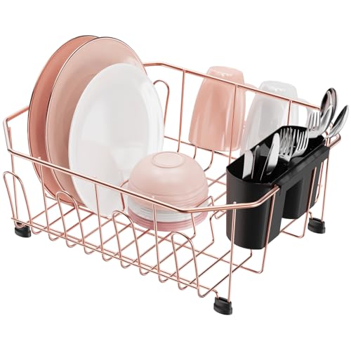 GSlife Small in Sink Dish Drying Rack - Stainless Steel for RV Kitchen - color: Rose Gold, size: Small - 13.4" x 11.6" x 5.3"