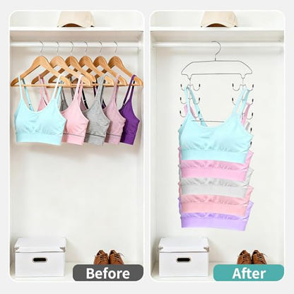 Tank Top Hanger Space Saving, 24 Hooks Bra Hanger for Closet Organization, Metal Multilayer Tank Top Organizer & Camisole Hanger for Underwear, Bathing Suits, Lingerie, 360° Swivel (2 Pack) - size: 2 Pack