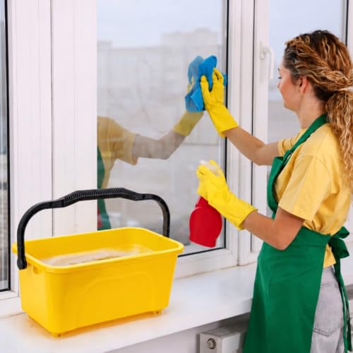Bucket for Cleaning, 3 Gallon Rectangle Water Bucket for Car and Window Washing, Yellow - color: Yellow