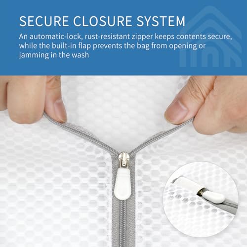 Muchfun 3Pcs Durable Honeycomb Mesh Laundry Bags for Delicates - size: 1Large, 1Medium, 1Small