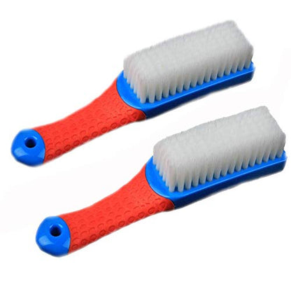 Scrub Brush Comfort Grip & Flexible Stiff Bristles Heavy Duty for Bathroom Shower Sink Carpet Floor, Blue Red - color: Blue Red