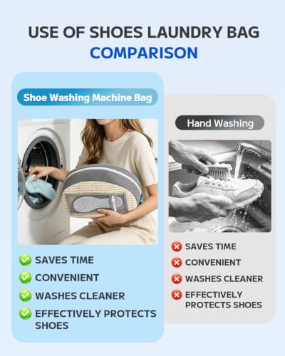 Shoe Washing Bag, Laundry Shoe Bag for Washer and Dryer, Sneaker Cleaning Protection Bag for Tennis, Casual, Athletic Shoes, with Mesh Pocket for Insoles, Self-Locking Zipper (Beige 2Pcs) - color: Beige