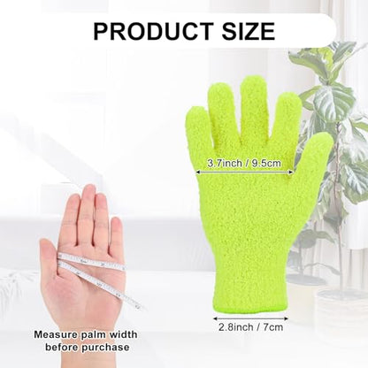 M METERXITY Dusting Gloves, Reusable Washable Mittens for Plants/House/Cars/Blinds Dusting, Leaf Cleaning Glove Mittens - color: Lime Green, size: 7 x 9.5 cm