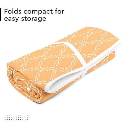 Encasa XO Ironing Mat, Heat Resistant Pad 48"x28" Peach Tiles - color: Peach Tiles, size: Large