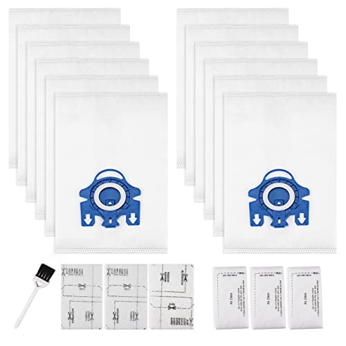 3D Airclean Bags Fit for Miele GN Classic C1 Complete C1 C2 C3, Pack of 12 - size: 12 Pcs