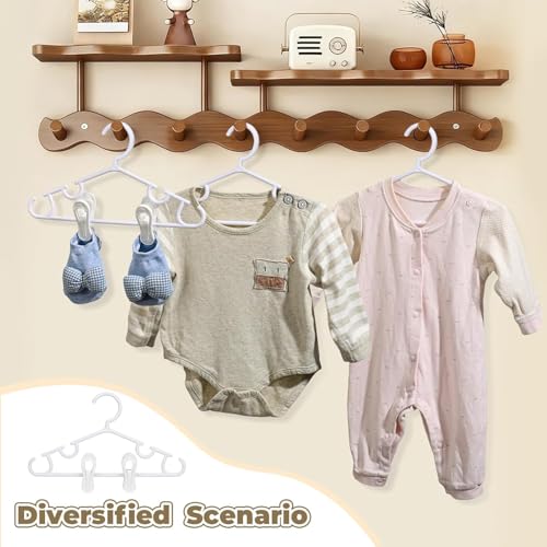 Nursery Baby Hangers with Clips - color: White