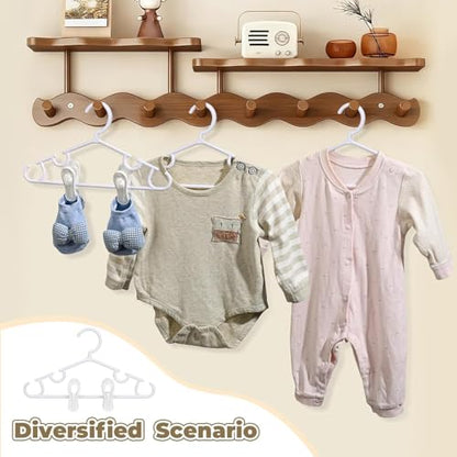 Nursery Baby Hangers with Clips - color: White