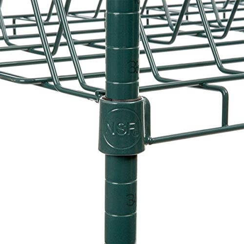 24 inch. x 36 inch. Green Epoxy Drying Rack 4-Shelf Kit with 64 inch. Posts and Casters - 1 1/4 inch. Slots. Heavy Duty Shelving Organizer Steel Metal Adjustable Shelves Multi Storage Rack with Wheels