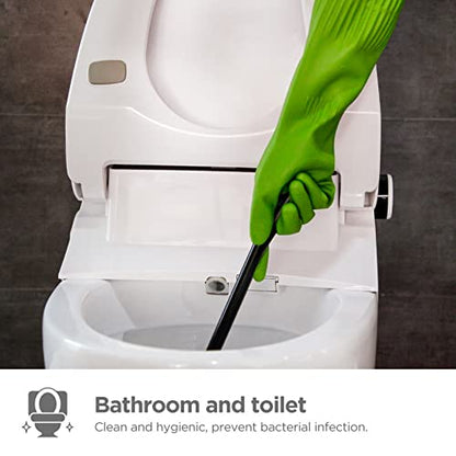 Dishwashing gloves 2 Pairs for kitchen,Rubber cleaning gloves,Long dish gloves reuseable. - color: Green, size: Small (Pack of 2)
