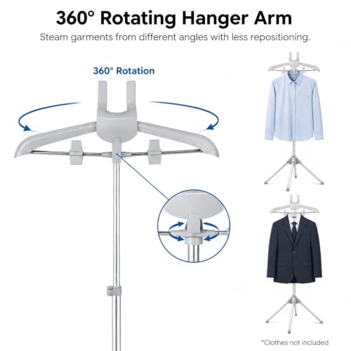 Foldable Garment Steamer Hanger Stand Kit, Adjustable Clothes Steaming Rack