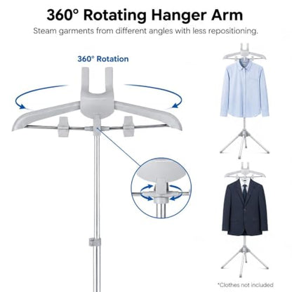 Foldable Garment Steamer Hanger Stand Kit, Adjustable Clothes Steaming Rack