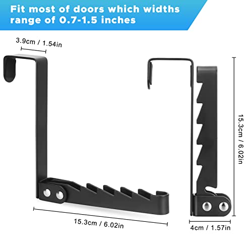 FYY Over the Door Hooks Hanger, 2 Pack Collapsible Folding Over The Door Organizer Rack Space Saving Hanging Storage Hanger for Clothes, Coats, Towels for Bedroom Bathroom Black - color: Black, size: Short: 6.02 inch, style: 2 Pack