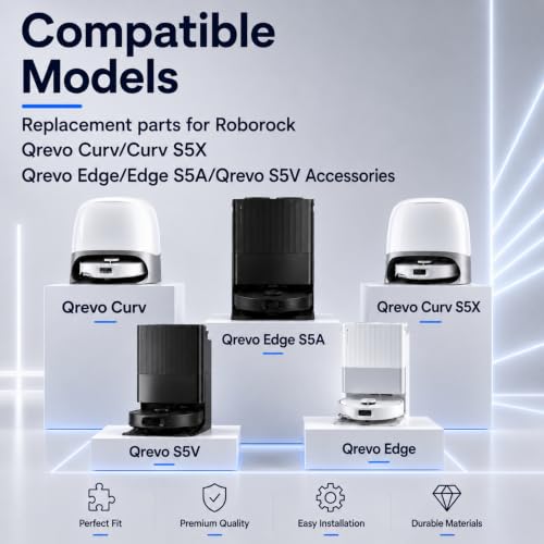Qrevo S5V Replacement Parts for Roborock Qrevo Curv(S5X)/Qrevo Edge(S5A) - size: 24Pcs Qrevo S5V / Curv (S5X) / Edge (S5A) Parts