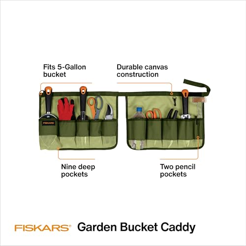 Fiskars 5 Gallon Garden Tool Bucket Caddy, Bucket & Tools Not Included - size: 1 Count (Pack of 1)