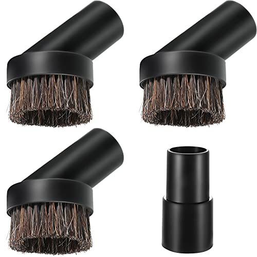 Honoson 3 Pcs 25 mm Vacuum Brush Attachment Round Dust Brush, Horsehair