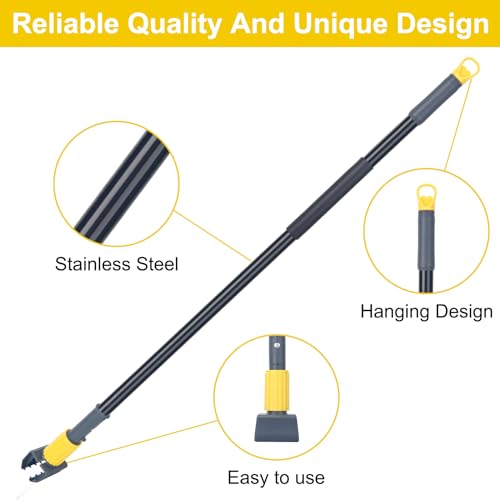 KeFanta Metal Mop Handle Commercial Heavy Duty,58" Industrial Mop Stick - color: Yellow