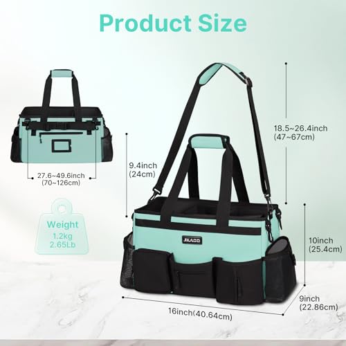 JKAOO Large Wearable Cleaning Caddy Bag with Handles, Blue Green - color: Blue-Green