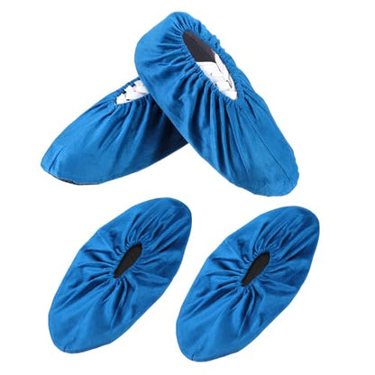 PATIKIL Reusable Shoe Covers, Non-Slip Shoe Protectors Covers Polyester Washable Foot Boot Covering - color: Sapphire Blue, size: 13 inch