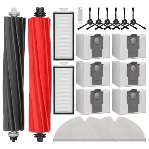 Replacement Parts Fit For Roborock Q5 Pro Q5 Pro+(Plus) Q8 Max Q8 Max+(Plus) Robot Vacuum Cleaner Accessories Kits. Dual Main Roller Brush, HEPA Washable Filter, Dust Bag, Mop Cloth,Side Brush,Robotic - color: 18 Pack Replacement Parts