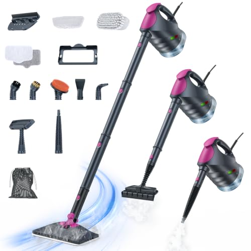 10-in-1 Steam Cleaner, Steam Mop with Detachable Handheld Steamer for Home - color: Mist Gray