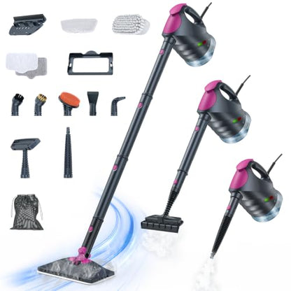 10-in-1 Steam Cleaner, Steam Mop with Detachable Handheld Steamer for Home - color: Mist Gray