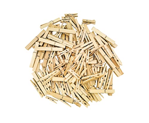 150 Pack Wooden Clothes Pins, 3 Sizes Wooden Clothes Pins, Heavy Duty Clips for Photos, Pictures, Clothing Hanging