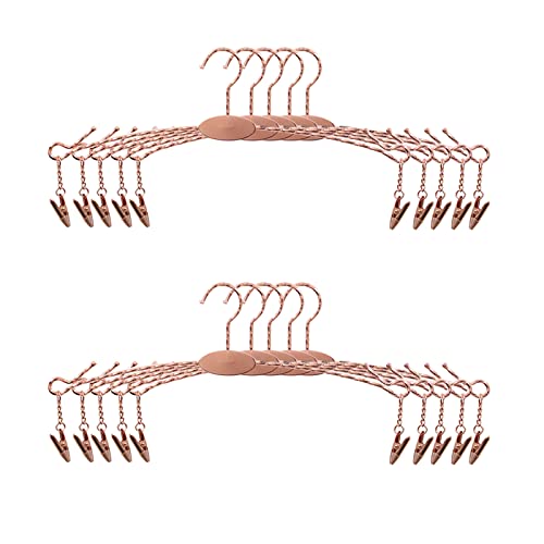 Metal Underwear Bra Rack, Durable Pants Clothes Hangers with Clips,for Lingerie Shop Display, 10pcs (Rose Gold-A2) - color: Rose Gold-a2