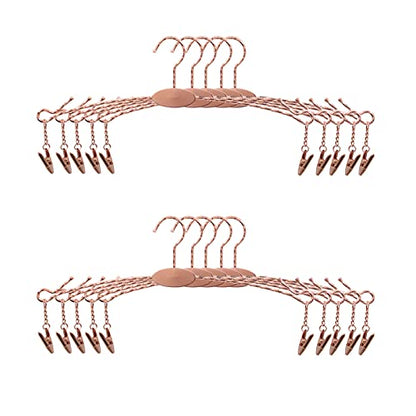 Metal Underwear Bra Rack, Durable Pants Clothes Hangers with Clips,for Lingerie Shop Display, 10pcs (Rose Gold-A2) - color: Rose Gold-a2