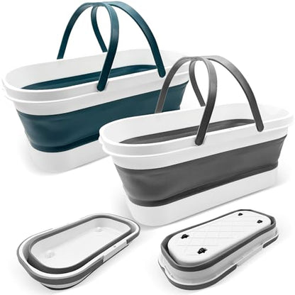 2 Pack Collapsible Plastic Bucket, Large Cleaning Mop Container