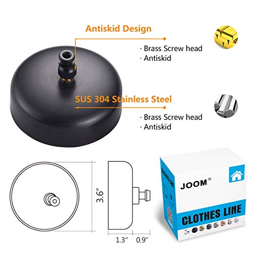 JOOM Retractable Clothesline,9.2FT Wall-Mounted Laundry Line,Brushed Black - color: Brushed Black