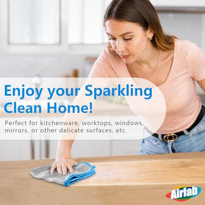 Airlab Glass Polishing Streak Free Miracle Cleaning Cloth, Sliver-Blue - color: Sliver-blue