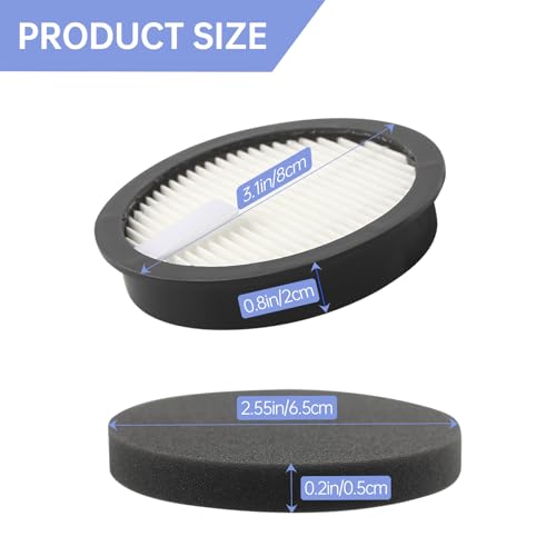 HEPA & Sponge Filters Compatible with AceVac 11 Cordless, 2 Pack