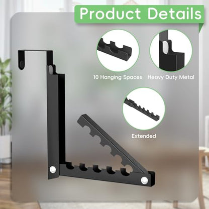 Foldable Over the Door Hooks, Over the Door Hanger for Space Saving - color: Black-1