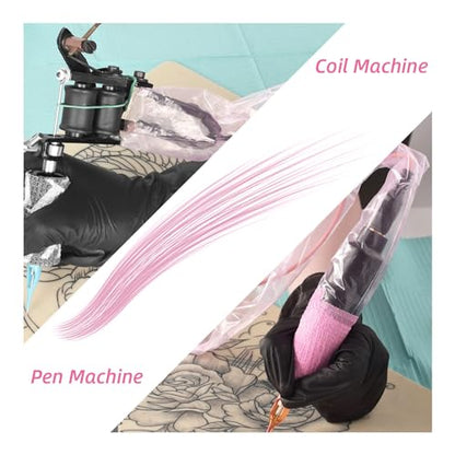100pcs Clip Cord Sleeves Disposable Pink Tattoo Machine Gun Accessories Tattoo Supplies