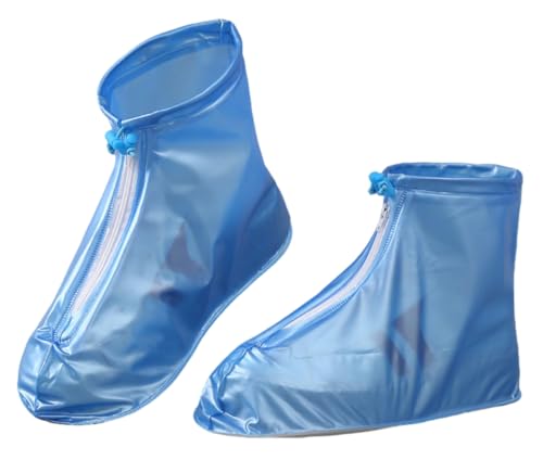 SUJAYU Waterproof Shoe Covers Reusable Shoe Covers for Rain, PVC Shoe Covers Waterproof Shoe Covers for Rain Shoe Covers Outdoor Cycling Hiking Men Women - color: Blue, size: X-Large