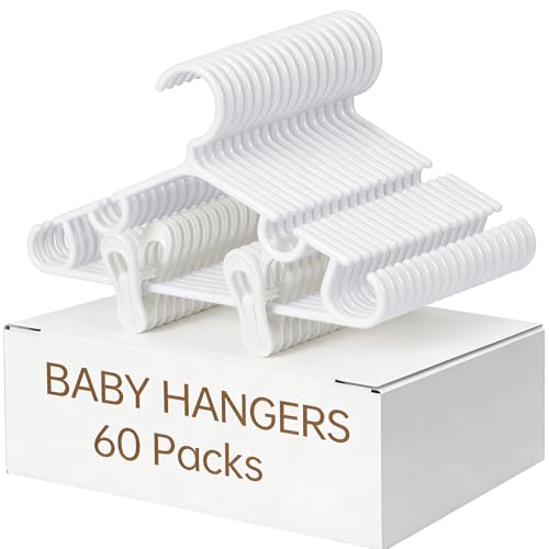 Nursery Baby Hangers with Clips - color: White