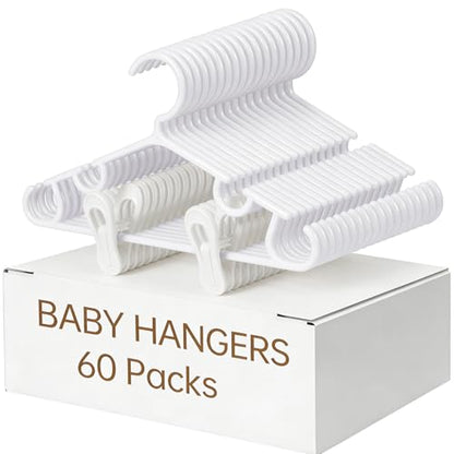 Nursery Baby Hangers with Clips - color: White