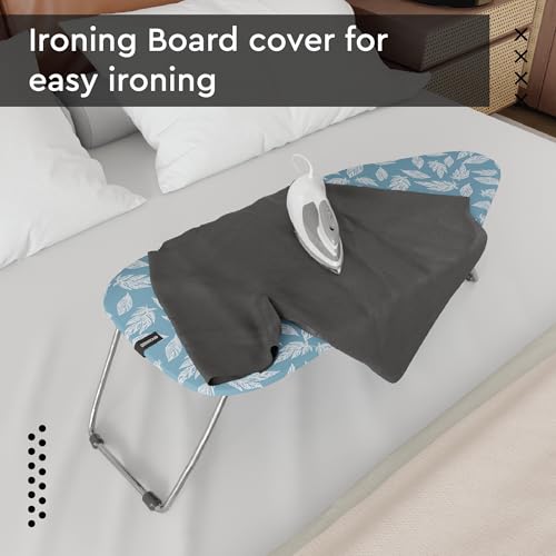 Encasa XO Ironing Board Cover and Pad, Thick Felt 28"x12" - color: Big Leaves Blue, size: Mini (28"x12")