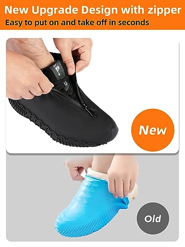 HTHOY&GOWY Shoe Covers Waterproof Silicone Rain Overshoes for Kids Men and Women - color: Grey, size: L(Women 6.5-10.5,Men 6.5-9)