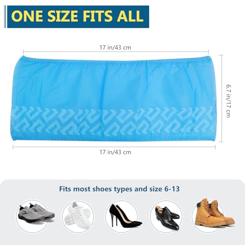 squish 200 Pack Shoe Covers Disposable Non-Slip, Blue Non-Woven Fabric Boot Covers for Indoors Breathable Slip Resistant Durable Boot&Shoes Cover, Protector Covers Fits Virtually Most Shoes - color: Blue