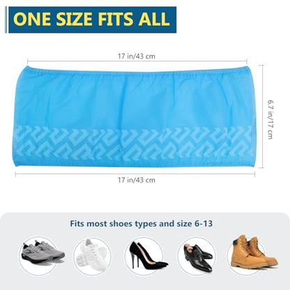 squish 200 Pack Shoe Covers Disposable Non-Slip, Blue Non-Woven Fabric Boot Covers for Indoors Breathable Slip Resistant Durable Boot&Shoes Cover, Protector Covers Fits Virtually Most Shoes - color: Blue