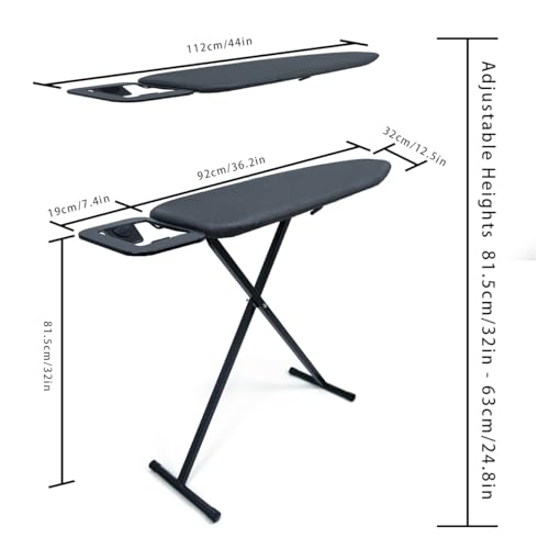 Duwee 12"x36" Ironing Board with Heat Resistant Cover and Thicken Felt Pad