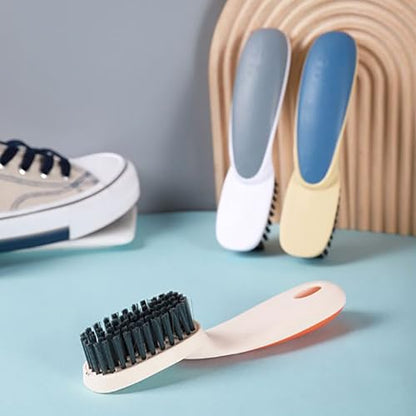1pc Scrubbing Brush Soft Bristle Laundry Clothes Shoes Scrubber Brush Portable Plastic Hands Cleaning Brush for Kitchen Bathroom（White） - color: White