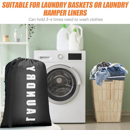 Isink Heavy Duty Laundry Bag with Strap,2 Pack Travel Laundry Bags for Dirty Clothes,24" x 36" Large Laundry Bag for Traveling,Camping,Dorm (Black+ Gray) - color: Laundry Bags with Strap (Black+ Gray)